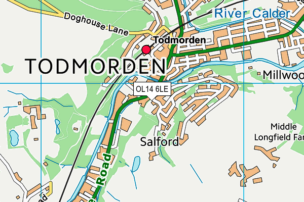 OL14 6LE map - OS VectorMap District (Ordnance Survey)