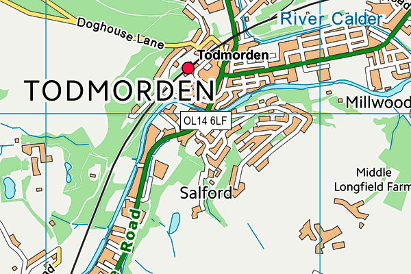 OL14 6LF map - OS VectorMap District (Ordnance Survey)