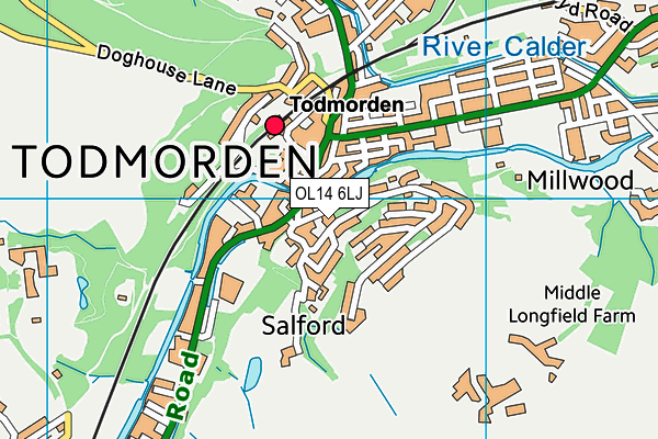 OL14 6LJ map - OS VectorMap District (Ordnance Survey)