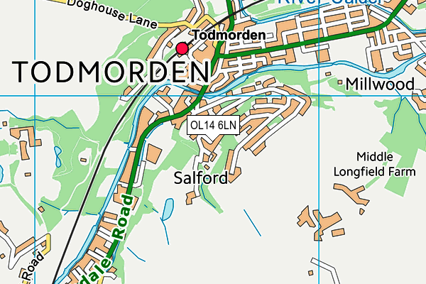 OL14 6LN map - OS VectorMap District (Ordnance Survey)