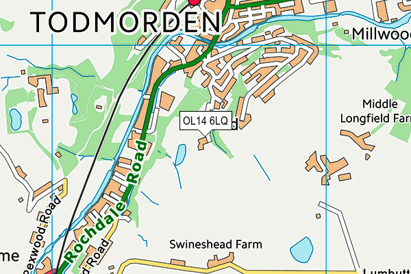 OL14 6LQ map - OS VectorMap District (Ordnance Survey)