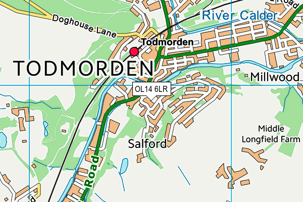 OL14 6LR map - OS VectorMap District (Ordnance Survey)