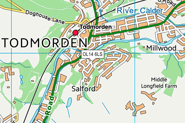 OL14 6LS map - OS VectorMap District (Ordnance Survey)