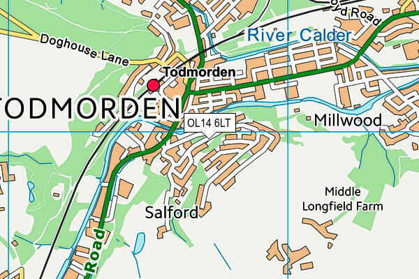 OL14 6LT map - OS VectorMap District (Ordnance Survey)