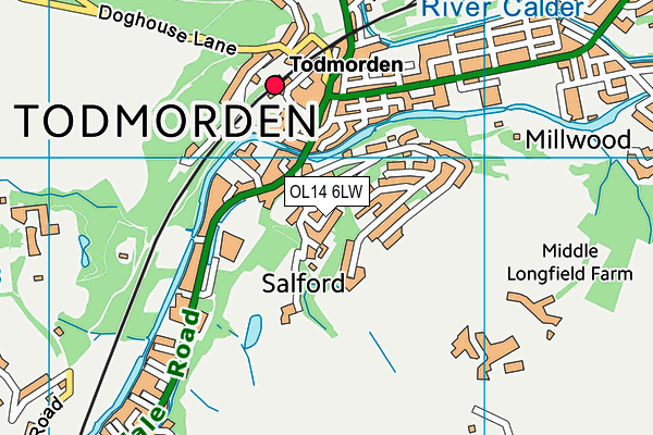 OL14 6LW map - OS VectorMap District (Ordnance Survey)