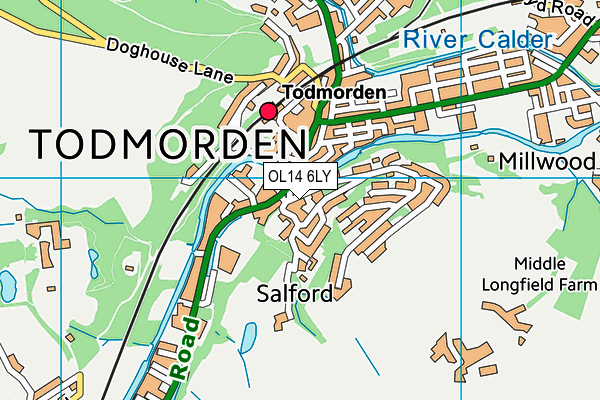 OL14 6LY map - OS VectorMap District (Ordnance Survey)