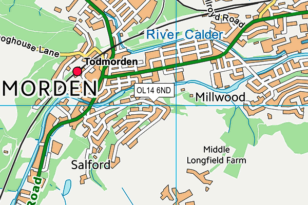 OL14 6ND map - OS VectorMap District (Ordnance Survey)