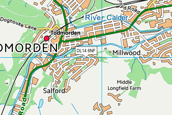 OL14 6NF map - OS VectorMap District (Ordnance Survey)