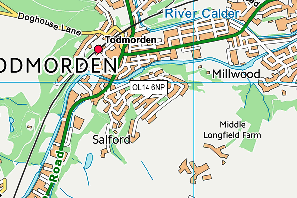 OL14 6NP map - OS VectorMap District (Ordnance Survey)