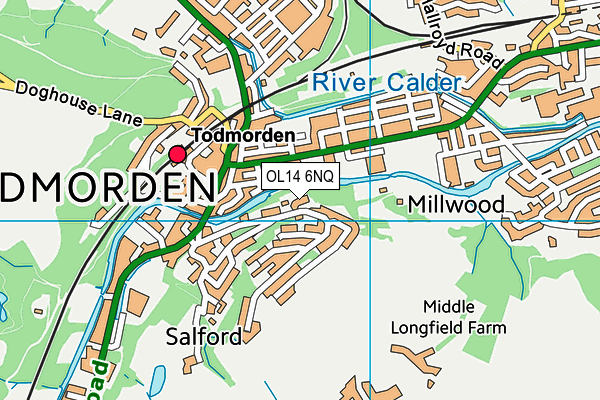 OL14 6NQ map - OS VectorMap District (Ordnance Survey)