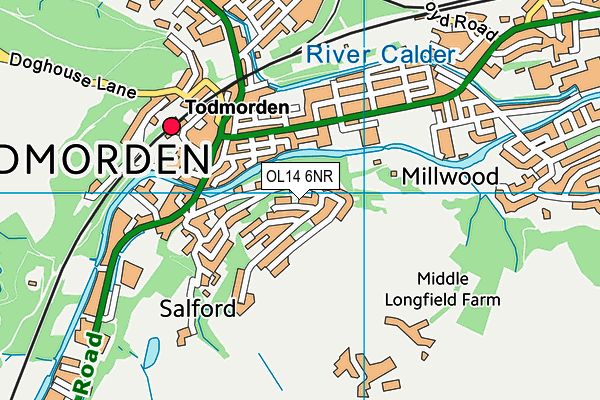 OL14 6NR map - OS VectorMap District (Ordnance Survey)