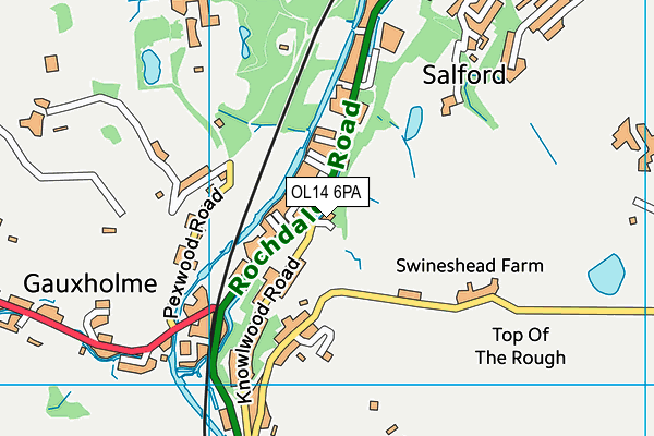 OL14 6PA map - OS VectorMap District (Ordnance Survey)