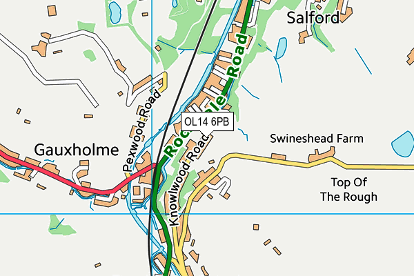 OL14 6PB map - OS VectorMap District (Ordnance Survey)