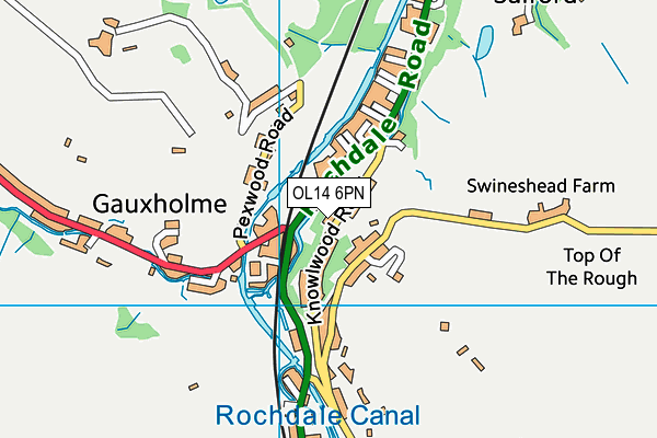 OL14 6PN map - OS VectorMap District (Ordnance Survey)