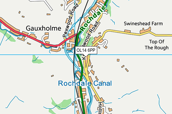 OL14 6PP map - OS VectorMap District (Ordnance Survey)