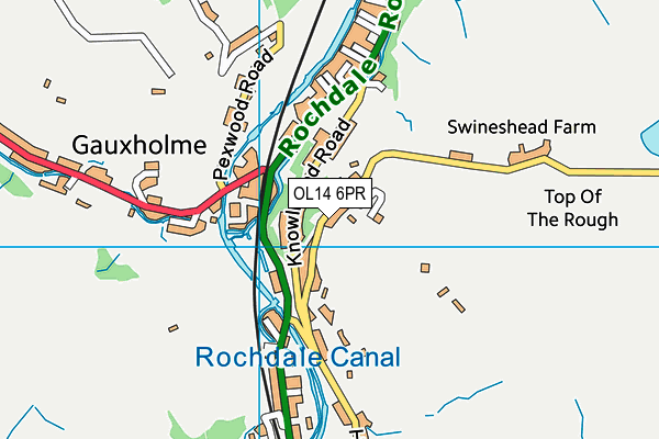 OL14 6PR map - OS VectorMap District (Ordnance Survey)