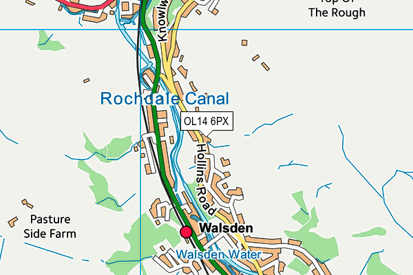 OL14 6PX map - OS VectorMap District (Ordnance Survey)