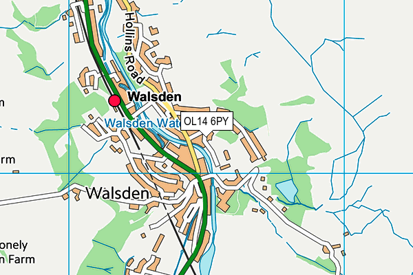 OL14 6PY map - OS VectorMap District (Ordnance Survey)