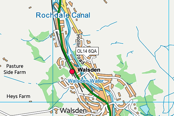 OL14 6QA map - OS VectorMap District (Ordnance Survey)