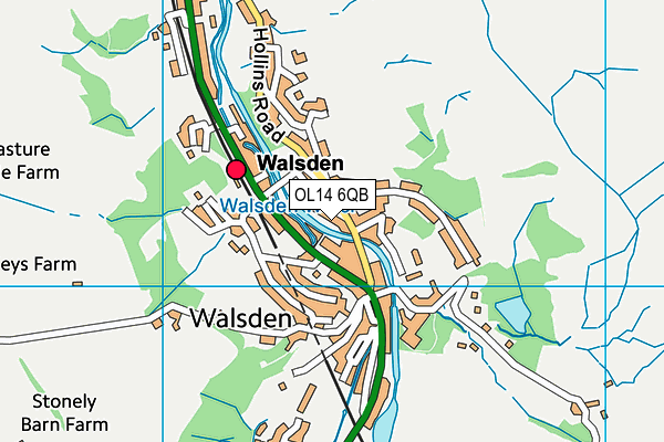 OL14 6QB map - OS VectorMap District (Ordnance Survey)