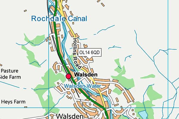 OL14 6QD map - OS VectorMap District (Ordnance Survey)