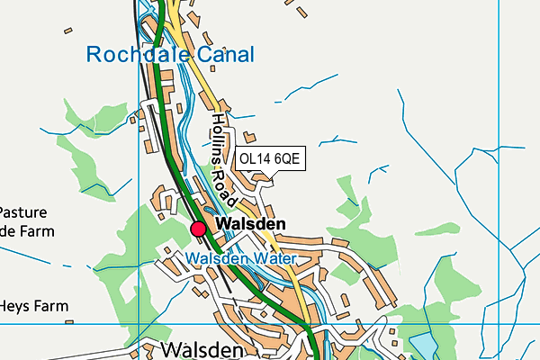 OL14 6QE map - OS VectorMap District (Ordnance Survey)