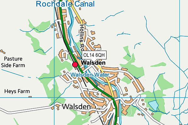 OL14 6QH map - OS VectorMap District (Ordnance Survey)