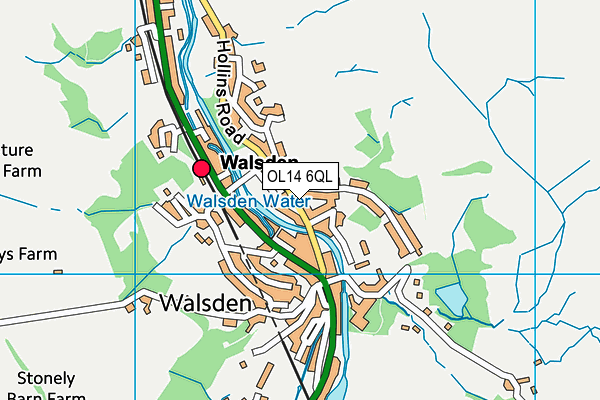 OL14 6QL map - OS VectorMap District (Ordnance Survey)