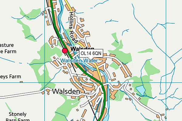 OL14 6QN map - OS VectorMap District (Ordnance Survey)