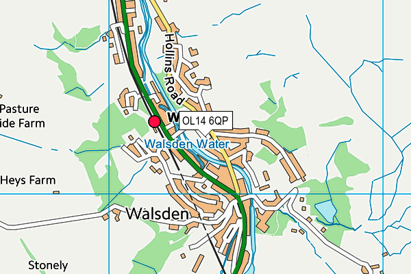 OL14 6QP map - OS VectorMap District (Ordnance Survey)