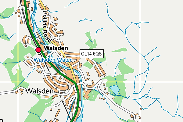 OL14 6QS map - OS VectorMap District (Ordnance Survey)