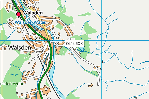 OL14 6QX map - OS VectorMap District (Ordnance Survey)