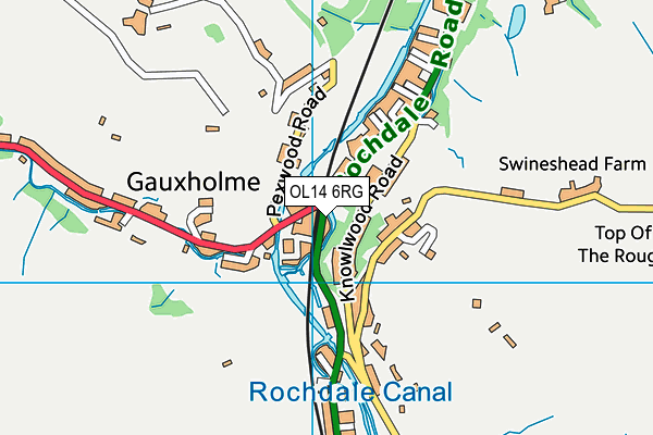 OL14 6RG map - OS VectorMap District (Ordnance Survey)