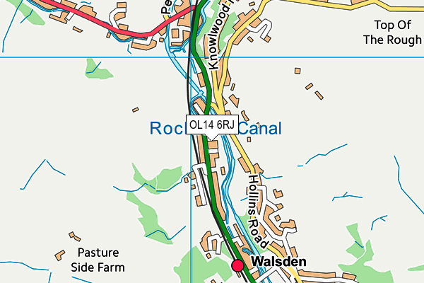 OL14 6RJ map - OS VectorMap District (Ordnance Survey)