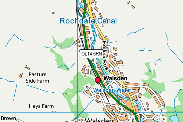 Walsden St Peter's CE (VC) Primary School map (OL14 6RN) - OS VectorMap District (Ordnance Survey)