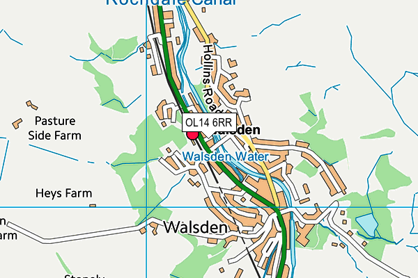 OL14 6RR map - OS VectorMap District (Ordnance Survey)