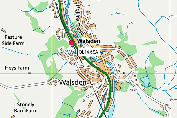 OL14 6SA map - OS VectorMap District (Ordnance Survey)