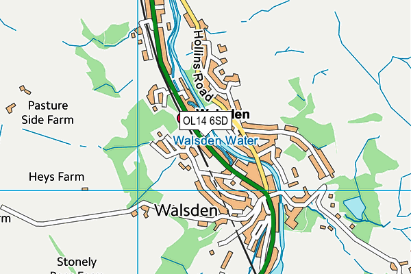 OL14 6SD map - OS VectorMap District (Ordnance Survey)