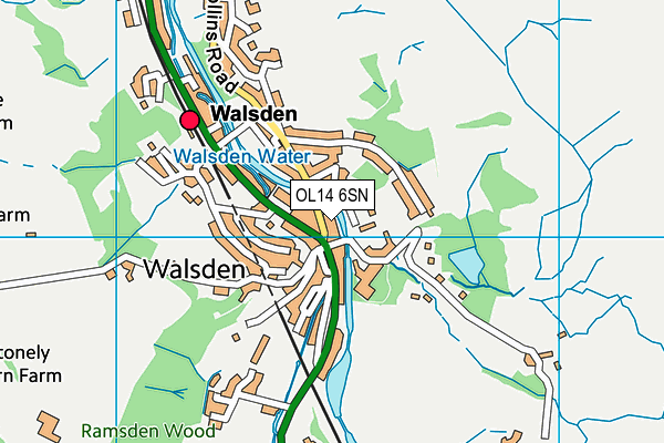 OL14 6SN map - OS VectorMap District (Ordnance Survey)