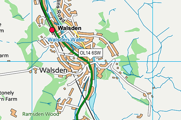 OL14 6SW map - OS VectorMap District (Ordnance Survey)