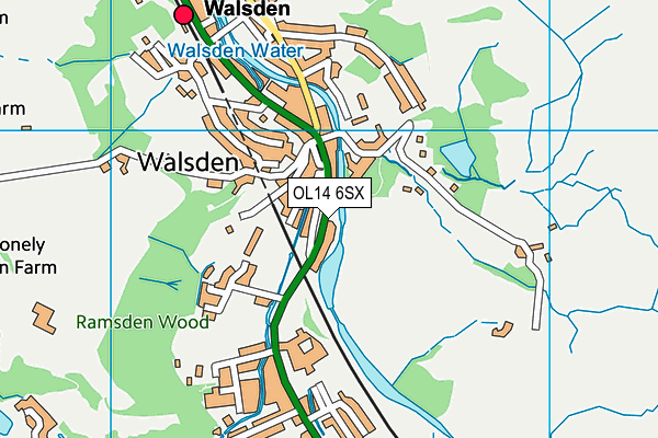 OL14 6SX map - OS VectorMap District (Ordnance Survey)