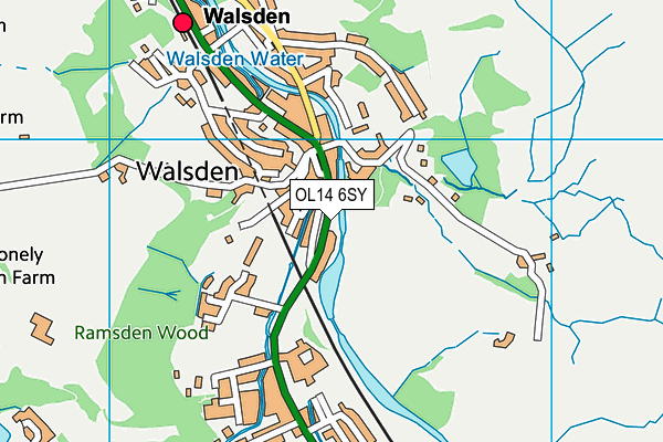 OL14 6SY map - OS VectorMap District (Ordnance Survey)