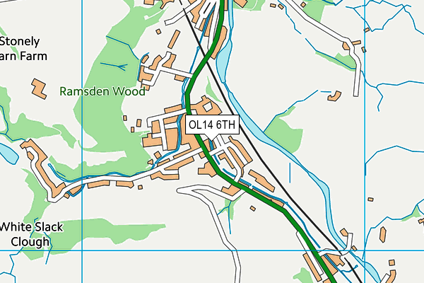 OL14 6TH map - OS VectorMap District (Ordnance Survey)