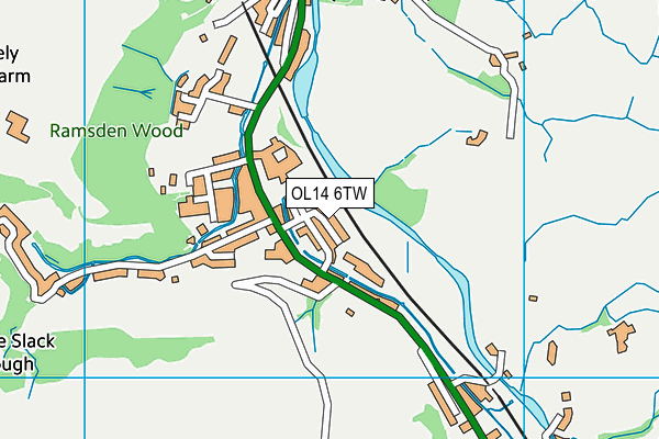 OL14 6TW map - OS VectorMap District (Ordnance Survey)