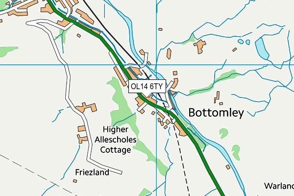 OL14 6TY map - OS VectorMap District (Ordnance Survey)