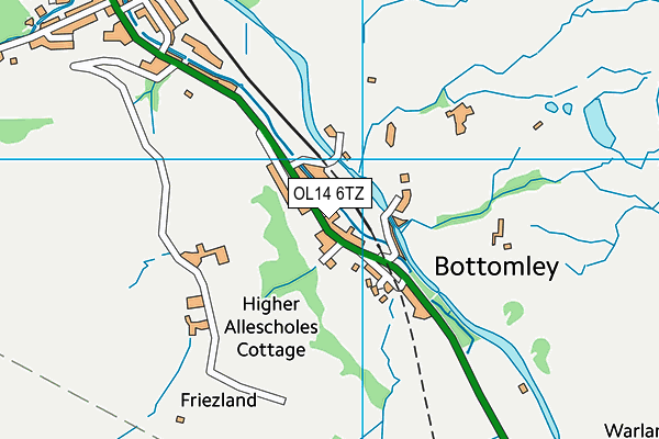OL14 6TZ map - OS VectorMap District (Ordnance Survey)