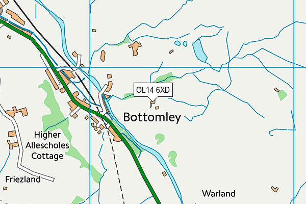 OL14 6XD map - OS VectorMap District (Ordnance Survey)