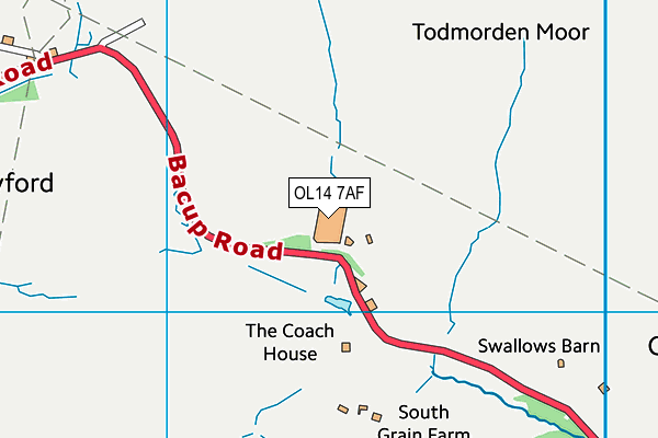 OL14 7AF map - OS VectorMap District (Ordnance Survey)