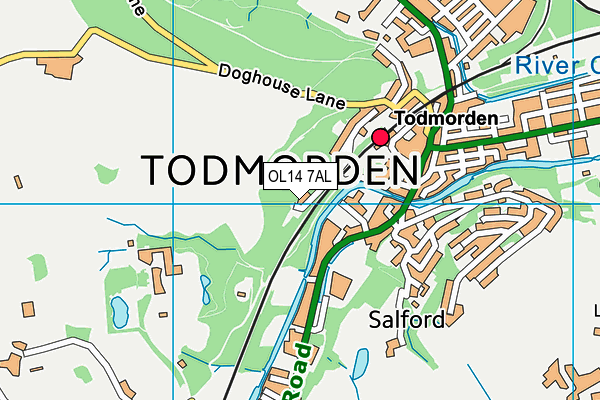 OL14 7AL map - OS VectorMap District (Ordnance Survey)