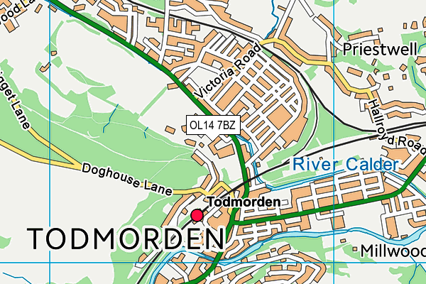 OL14 7BZ map - OS VectorMap District (Ordnance Survey)